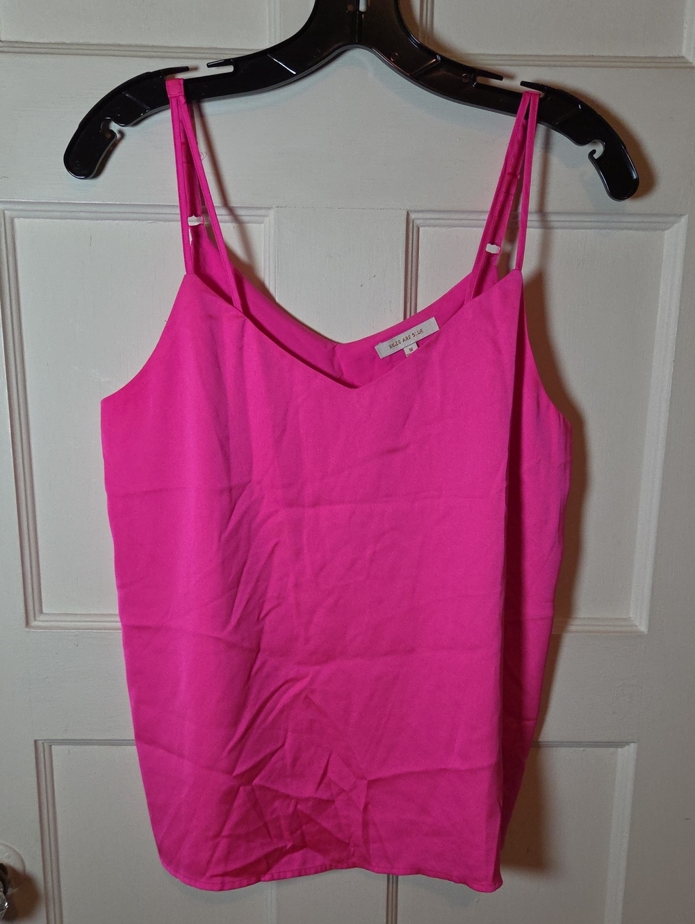 Skies Are Blue Recycled Double Strap Cami in Hot Pink Size Medium